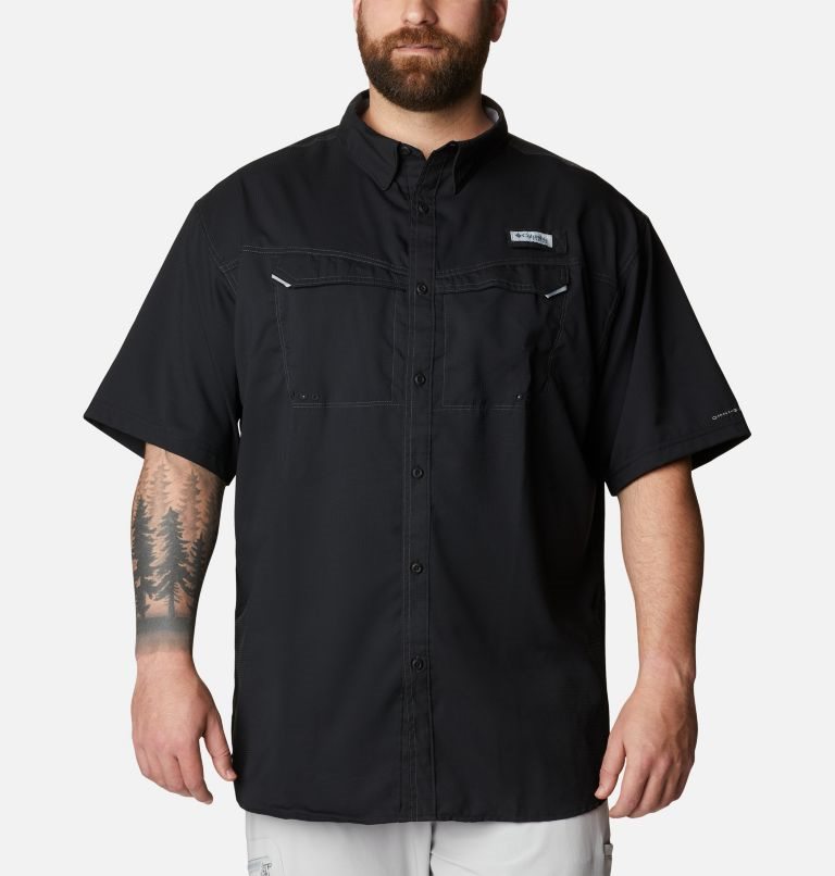 Men\'s Columbia PFG Low Drag Offshore Short Sleeve Shirts Black | Plus Size CA-J4615